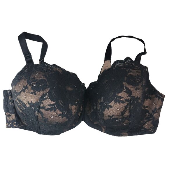 Torrid Full Coverage Bra Black 42DDD Underwire Lightly Lined Exploded Floral - Picture 1 of 11